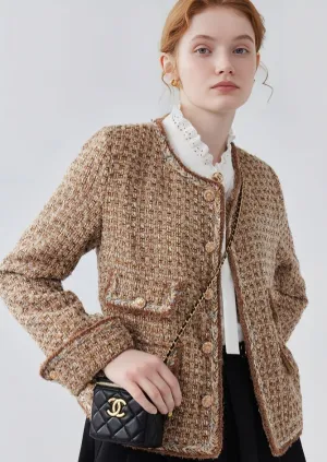 VINTAGE COFFEE ROUND NECK FRAGRANCE JACKET