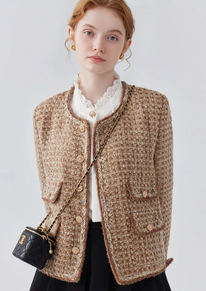 VINTAGE COFFEE ROUND NECK FRAGRANCE JACKET