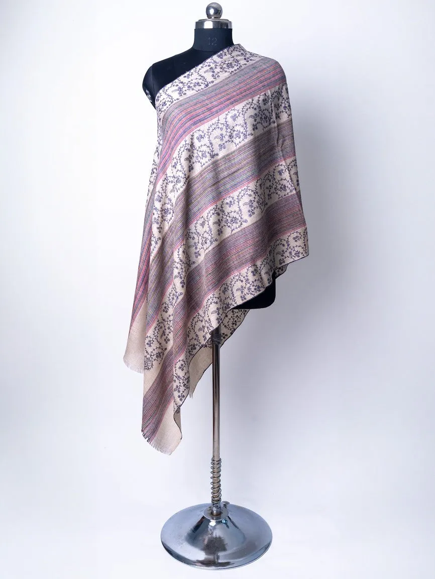 Vintage Vignette Sozni Pashmina – Hand Embroidered Heritage Scarf