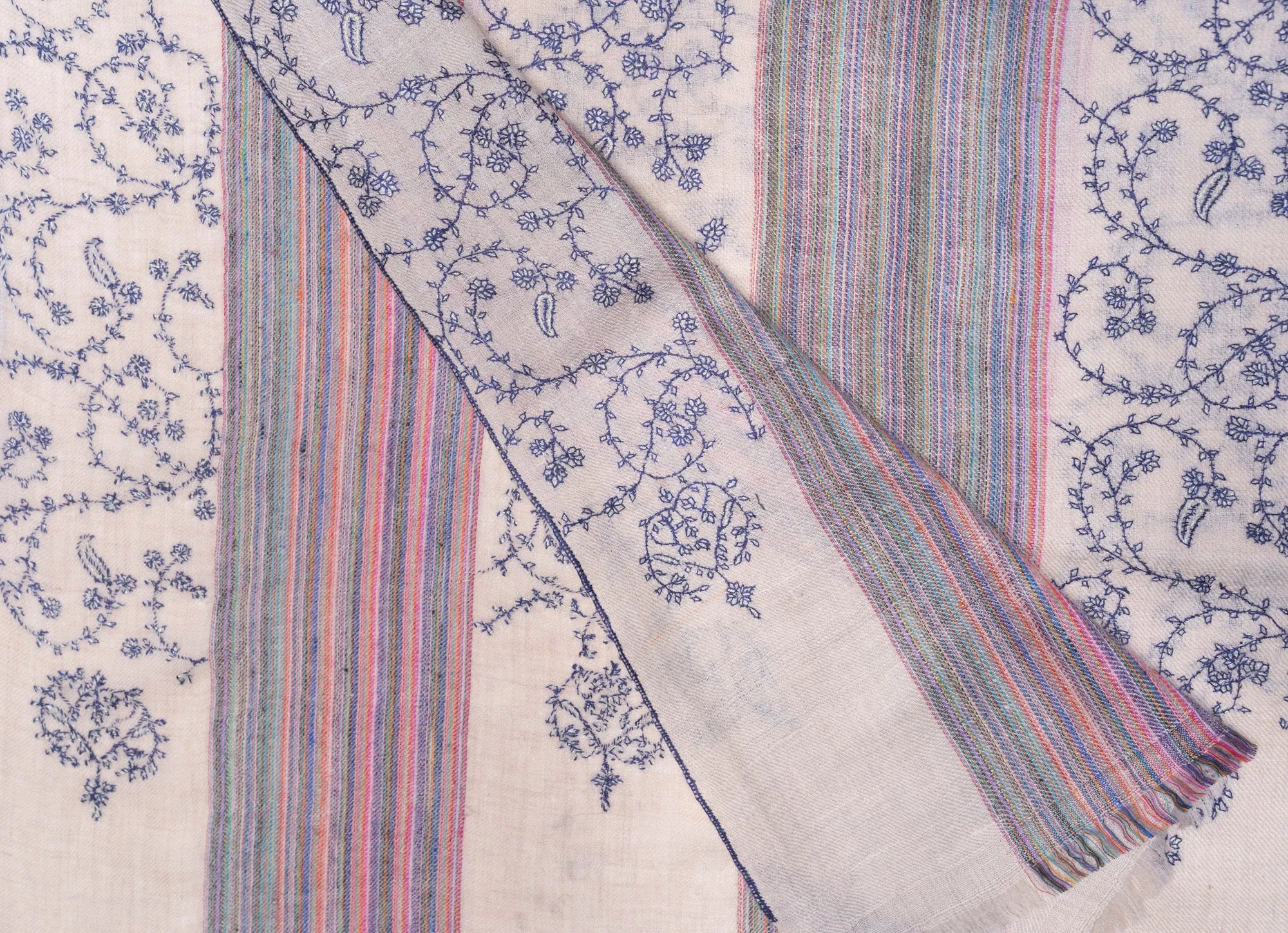 Vintage Vignette Sozni Pashmina – Hand Embroidered Heritage Scarf