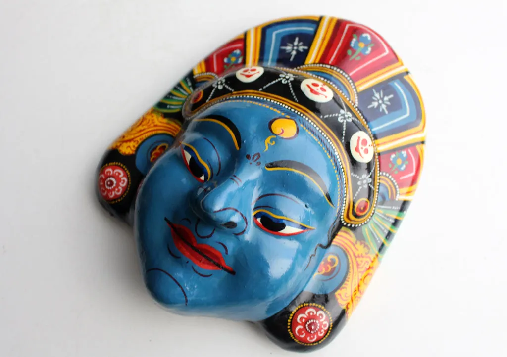 White Tara Buddhist Bodhisattva Paper Mache Mask
