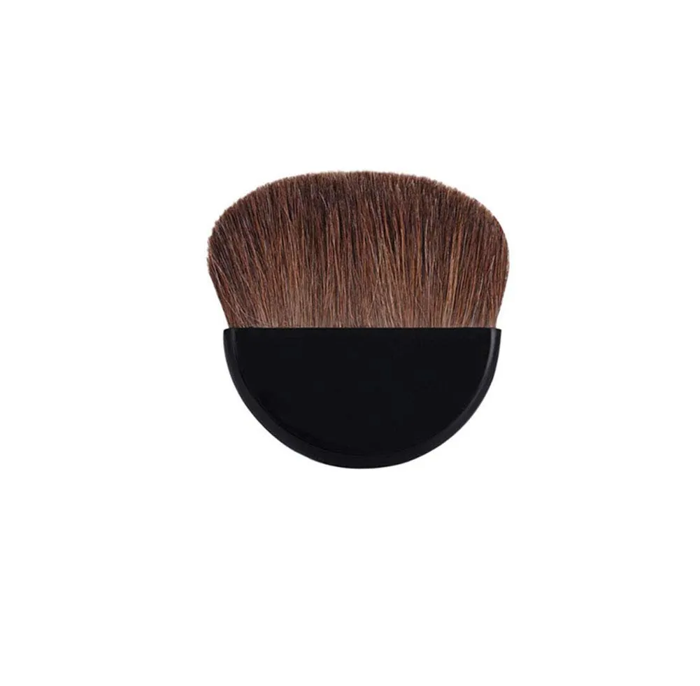 WOIWO 1PCS Flat Loose Paint Portable Blush Brush Animal Hair Horse Hair Semi-round Flat Brush Makeup Brush (Black)