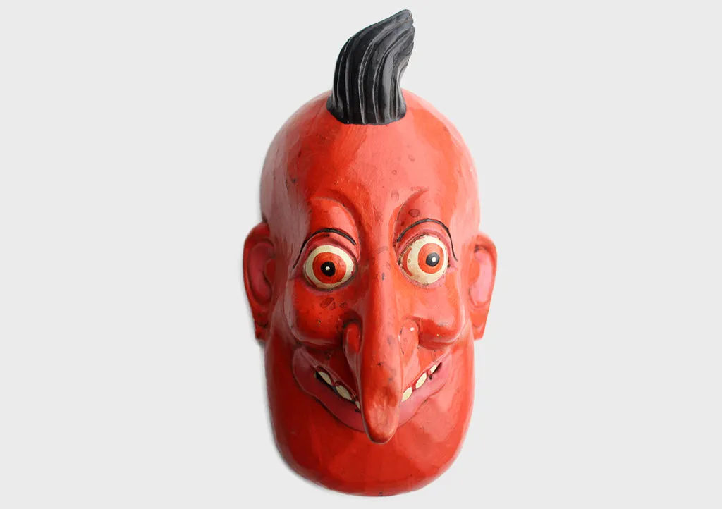 Wooden Joker Wall Hanging Decor Mask