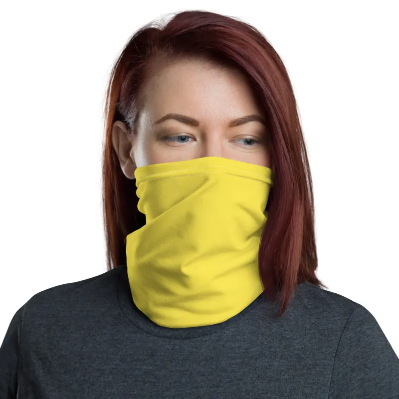 Yellow Face Masks Shield, Reusable Face Neck Warmer Scarf Bandana-Made in USA/EU