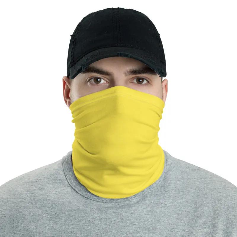 Yellow Face Masks Shield, Reusable Face Neck Warmer Scarf Bandana-Made in USA/EU