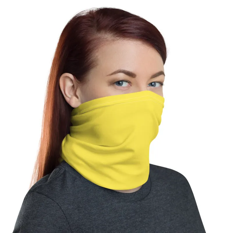 Yellow Face Masks Shield, Reusable Face Neck Warmer Scarf Bandana-Made in USA/EU
