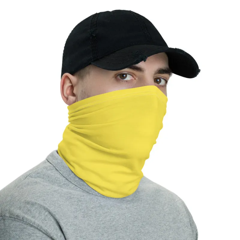 Yellow Face Masks Shield, Reusable Face Neck Warmer Scarf Bandana-Made in USA/EU