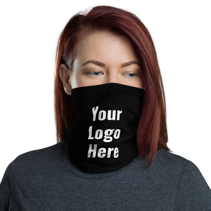 Your Custom Logo Face Mask, Personalized Face Covering Bandana Neck Gaiter Face Shield