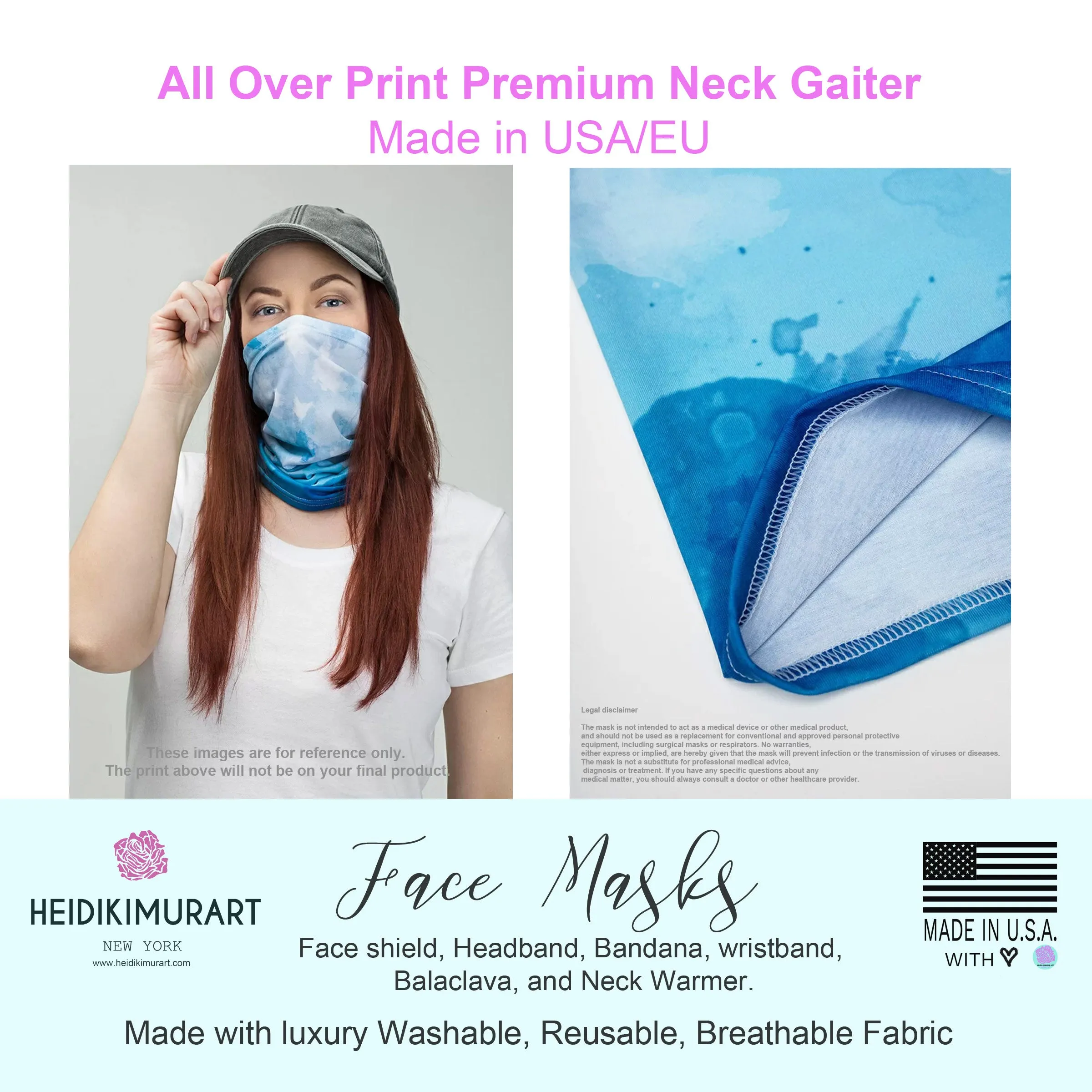 Your Custom Logo Face Mask, Personalized Face Covering Bandana Neck Gaiter Face Shield