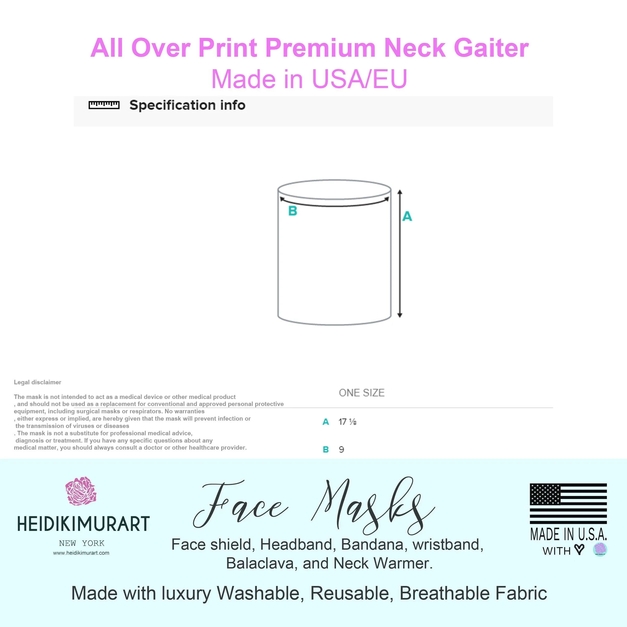 Your Custom Logo Face Mask, Personalized Face Covering Bandana Neck Gaiter Face Shield