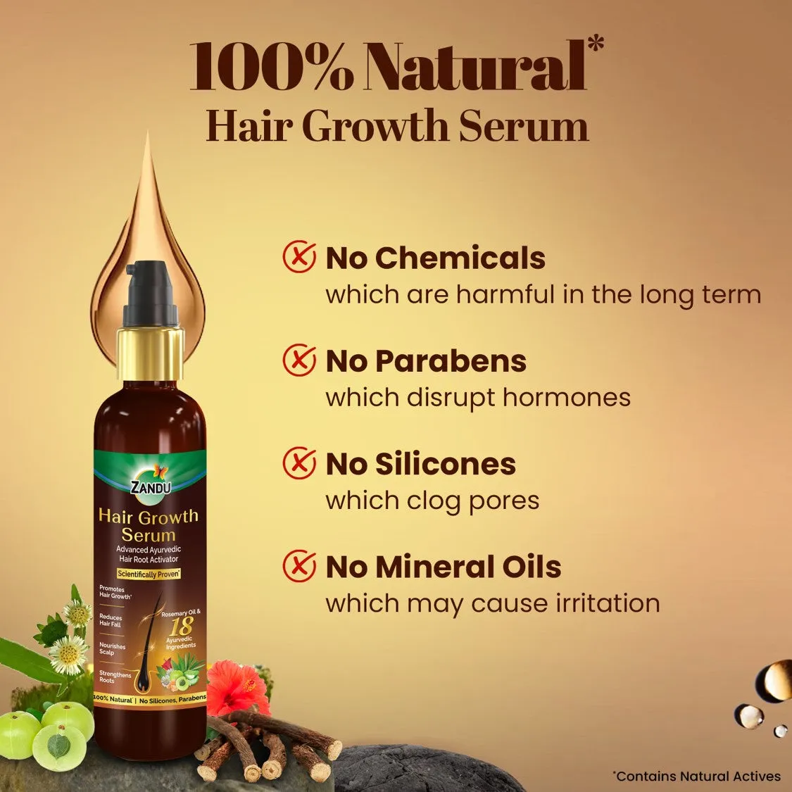Zandu Ayurvedic Hair Growth Serum (200ml)