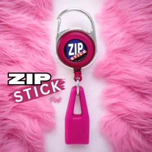 Zip Stick Retractable Lip Balm Holder - Pink